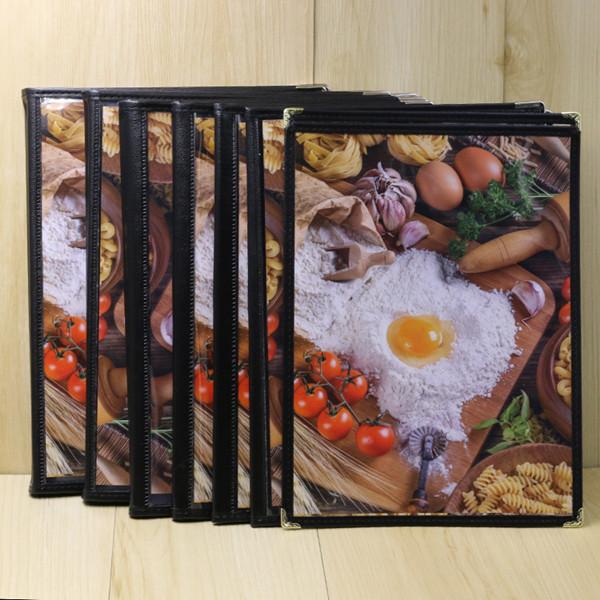 High Quality A4 Leather Restaurant Menu Book